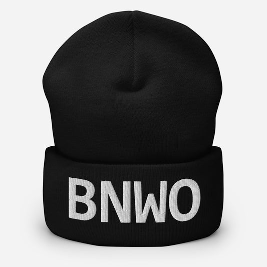 BNWO Embroidered Monogram Cuffed Beanie